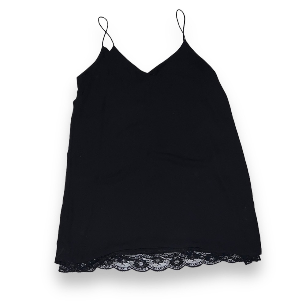 Dainty short black dress with lace details size large